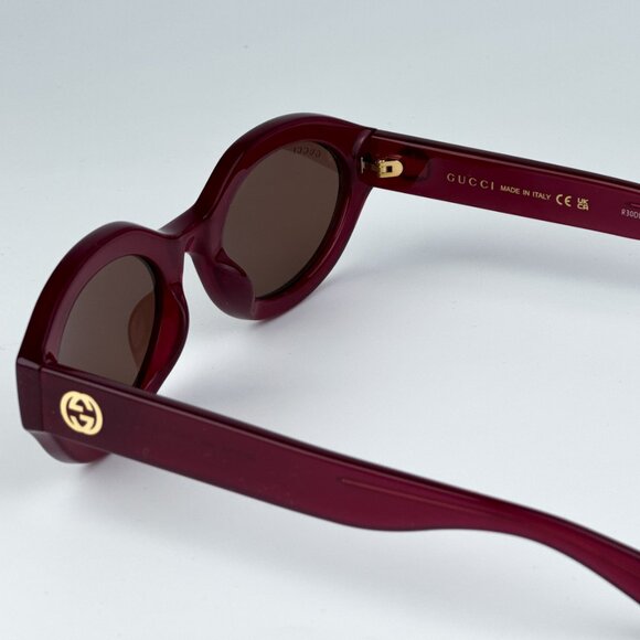 Gucci GG1579S  004 BRAND NEW Sunglasses Fuchsia Brown  Unisex Oval main image 5